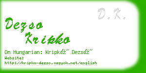 dezso kripko business card